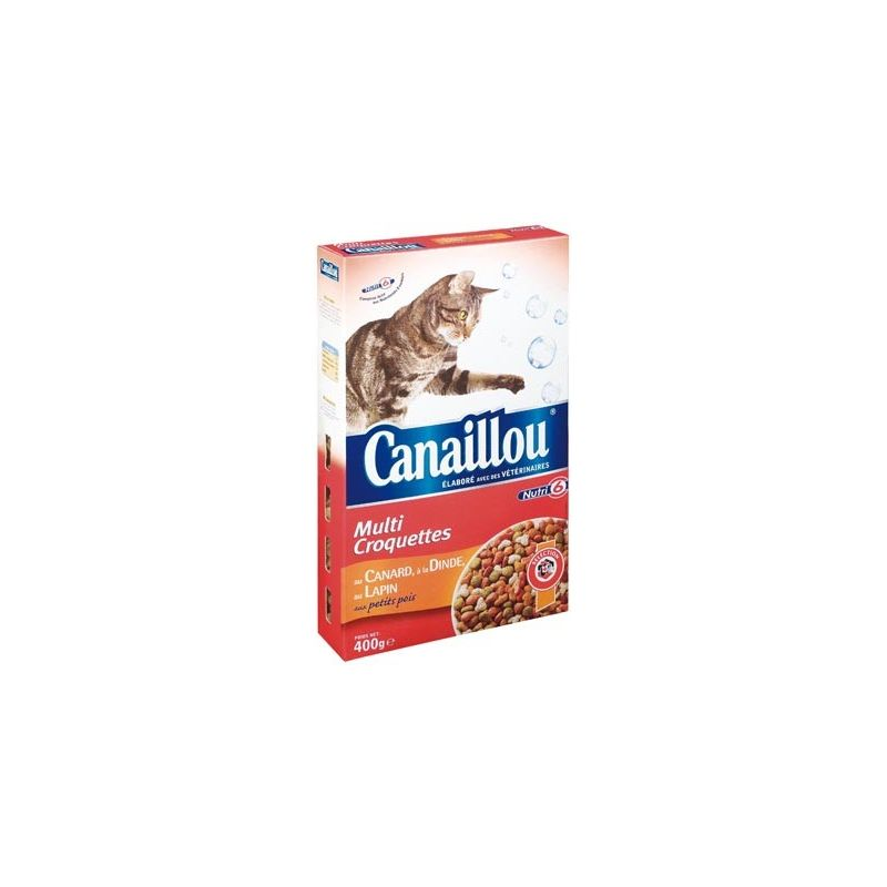 CANAILLOU Multi Croquettes Au Canard, À La Dinde, Lapin, Aux Ptits Pois 400 g