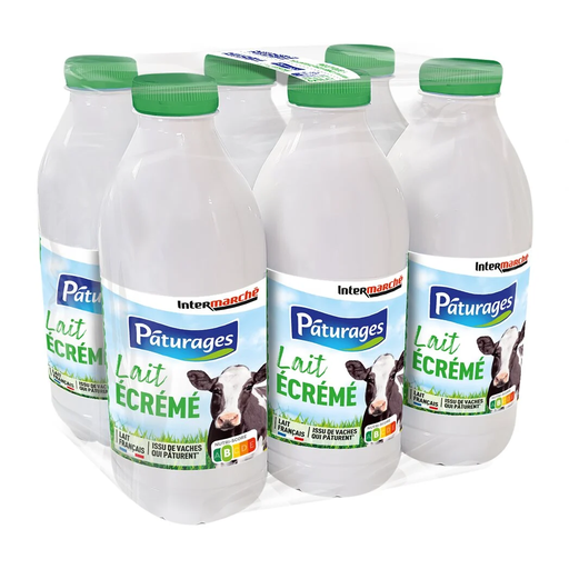 [3250390012573] UHT Pâturages Skimmed sterilized milk 6 x 1 L