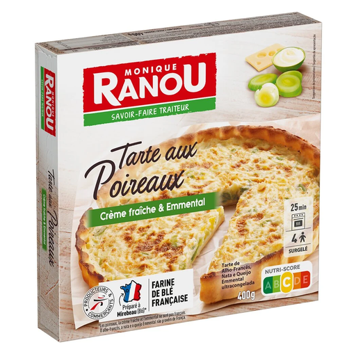 [3250390025399] MONIQUE RANOU Tarta de puerros con nata fresca y emmental 400 g