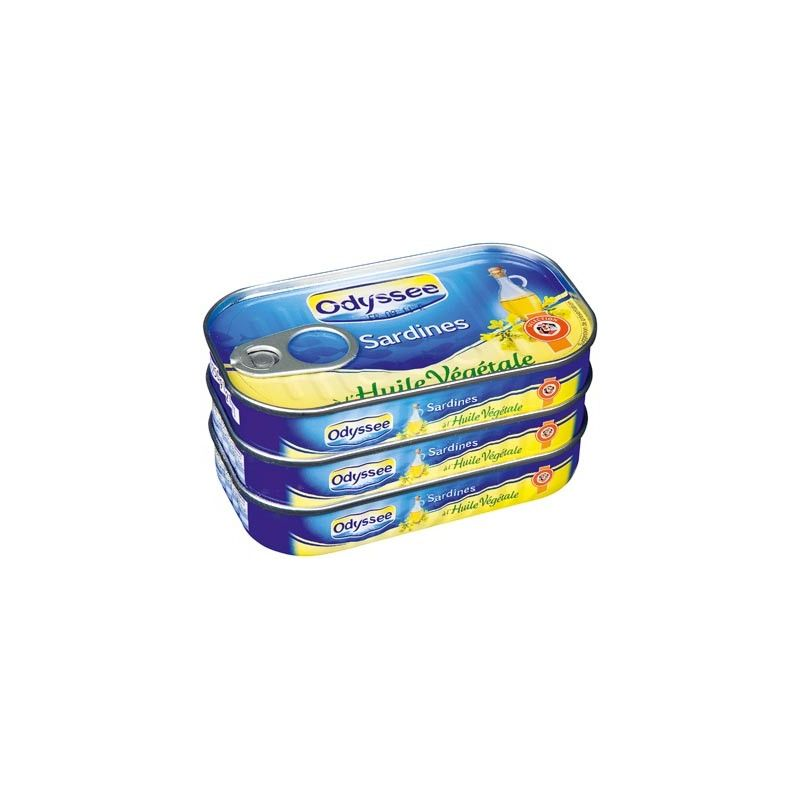 ODYSSÉE Sardines in Vegetable Oil 3x1/10 207g