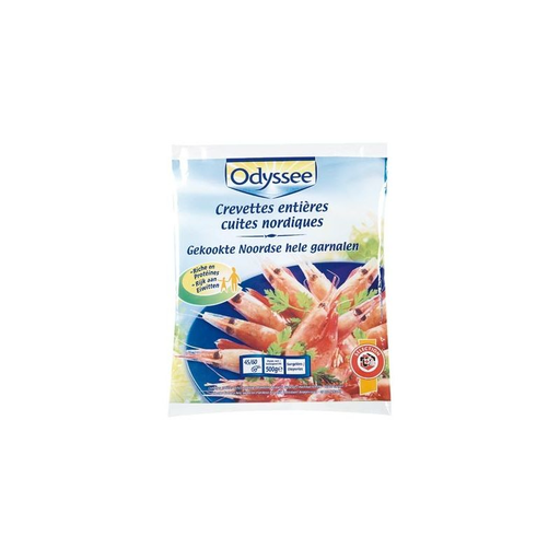 [3250390136859] ODYSSEE Whole Cooked Nordic Shrimp 500 g