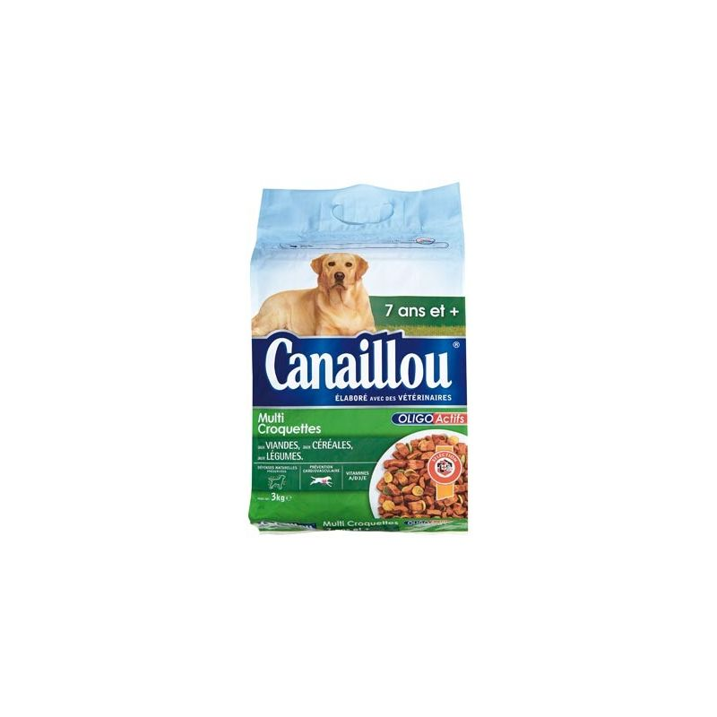 Canaillou Multi Croquettes Aux Viandes, Céréales, Légumes 7Ans Et Plus 3Kg