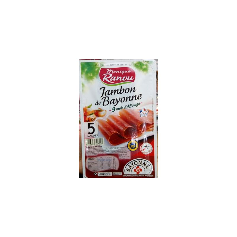 RANOU Jamón de Bayona IGP 5 Lonchas 100 g