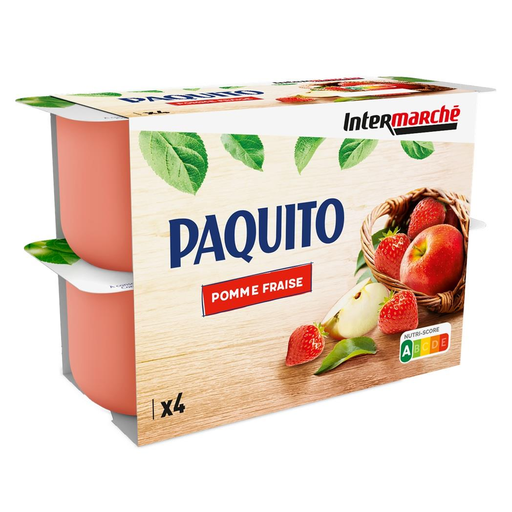 [3250390320715] PAQUITO Apple Strawberry Fruit Dessert 4 x 100 g