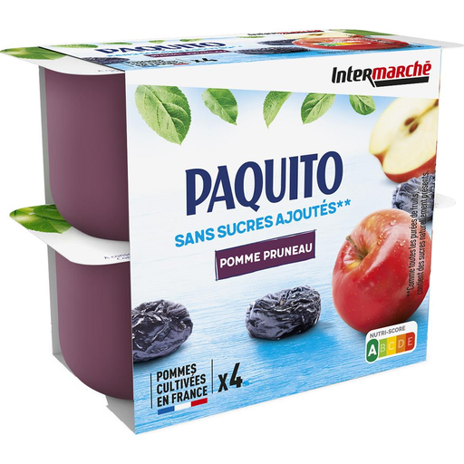 [3250390320739] PAQUITO Apple Prune Fruit Puree No Added Sugar 4 x 100 g