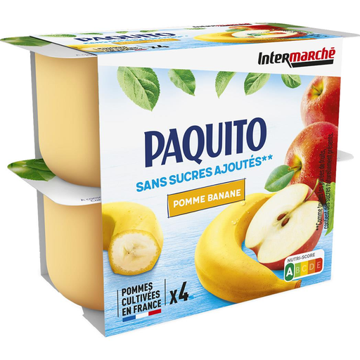 [3250390320746] PAQUITO Apple Banana Fruit Puree No Added Sugar 4 x 100 g