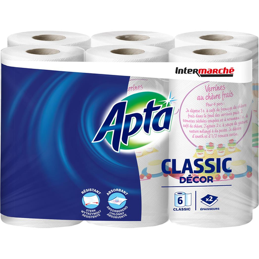 [3250390377405] APTA Essuie-tout classique décoré 2 épaisseurs 6 rouleaux