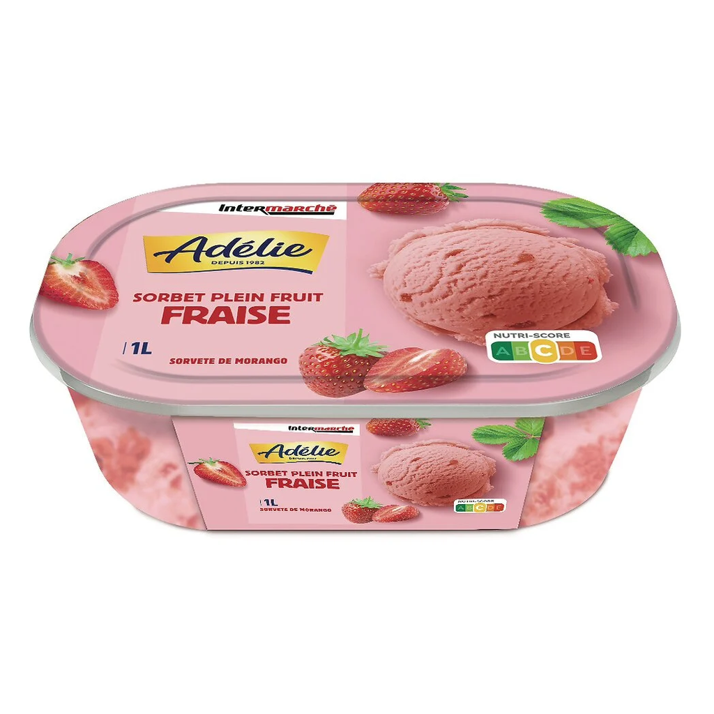 ADÉLIE Sorbete de fresa plein fruit 677 g