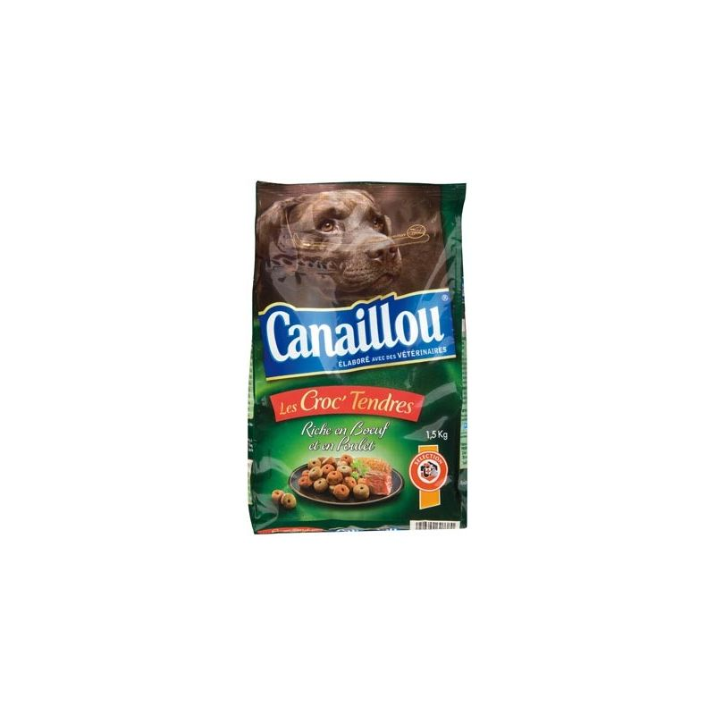 CANAILLOU Croquetes Les Croc tendres adulto vaca-frango 1,5 kg