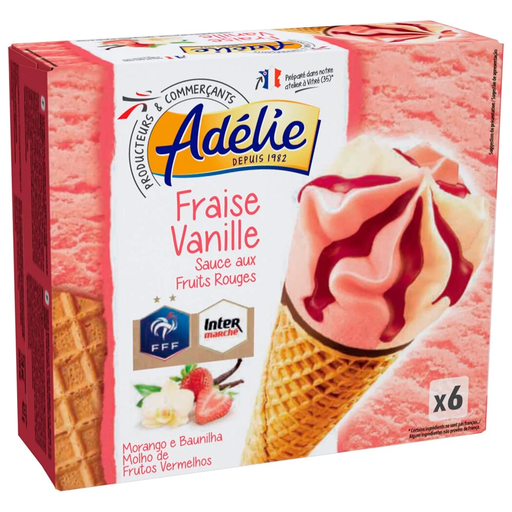 [3250390618997] ADÉLIE Strawberry Vanilla Cones 6 x 120 ml