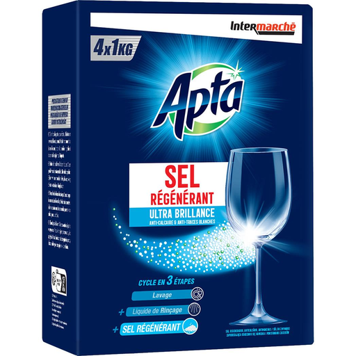 [3250390711445] APTA Sal regeneradora para lavavajillas ultra brillo antical & anti-manchas blancas 4 x 1 kg
