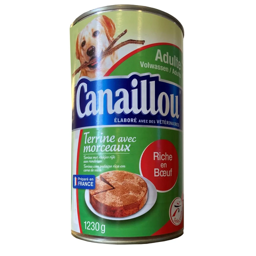 [3250390843542] CANAILLOU Terrine with chunks rich in beef for adult dogs 1230 g