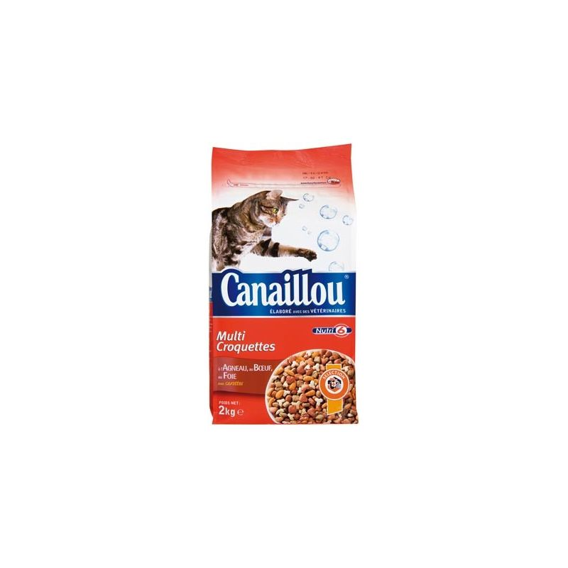 Canaillou Croquette Au Boeuf -Foie Pour Chat Adulte : Le Sac De 2Kg