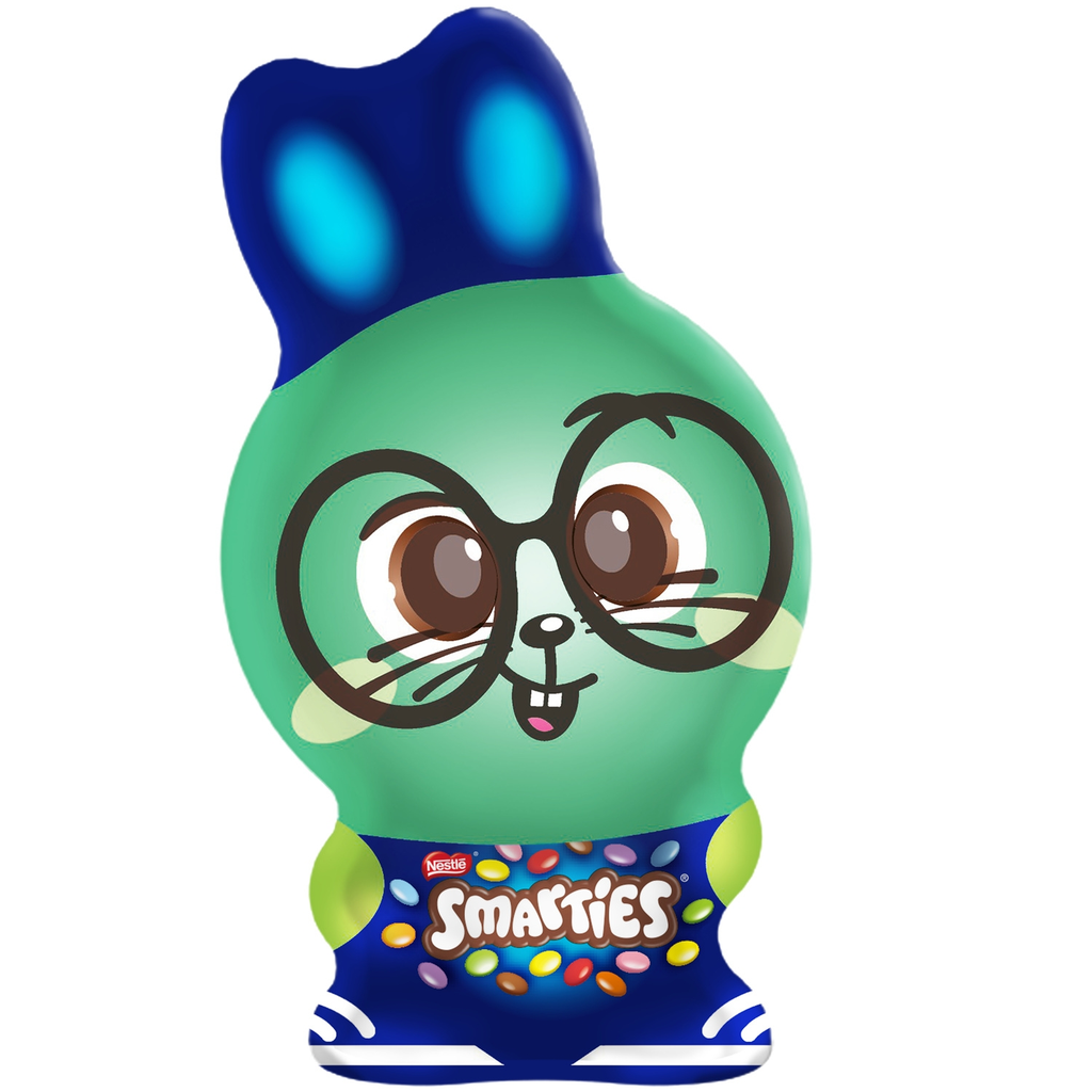 SMARTIES Moulage lapin en chocolat au lait garni de bonbons chocolatés 85 g