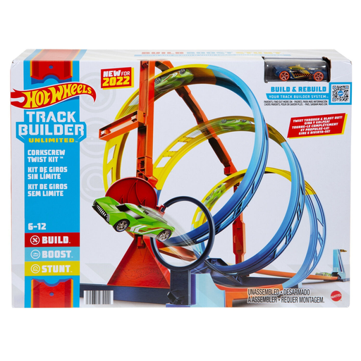 [0194735034444] HOT WHEELS Coffret Track Builder Spirale Infernale circuit + petite voiture