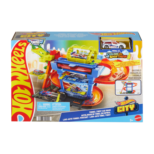 [0194735195114] MATTEL Hot Wheels City Car Wash Tunnel playset with 1/64 vehicle the lot