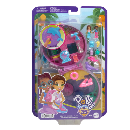 [0194735217793] MATTEL Polly Pocket Dolphin Rescue playset 2 mini-figures and animals la boite