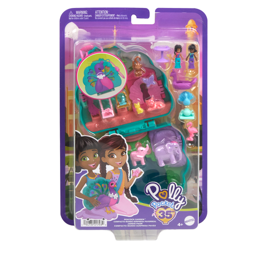 [0194735217939] MATTEL Polly Pocket Peacock Garden Playset 2 Mini-Figures and Animals