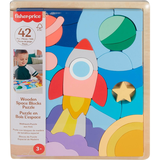 [0194735241750] FISHER-PRICE Wooden Puzzle 42 pieces Space HXY42