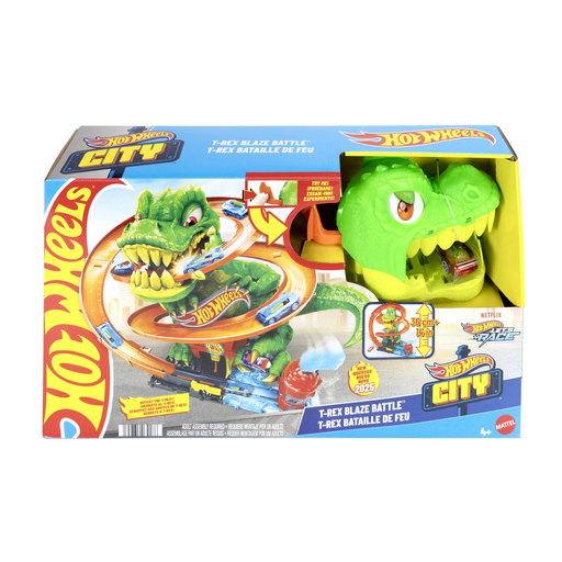 [0194735264186] MATTEL Hot Wheels T-Rex Chomp Down - Dinosaur Playset with Truck la boite
