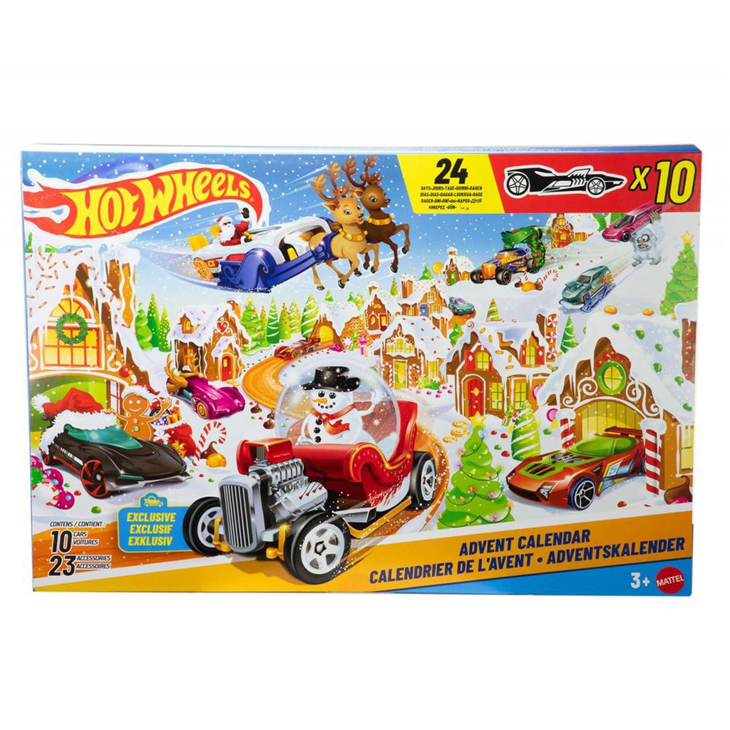 HOT WHEELS 2025 Advent Calendar - 10 vehicles and 24 accessories