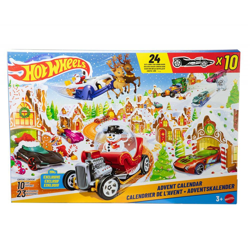 [0194735267262] HOT WHEELS 2025 Advent Calendar - 10 vehicles and 24 accessories