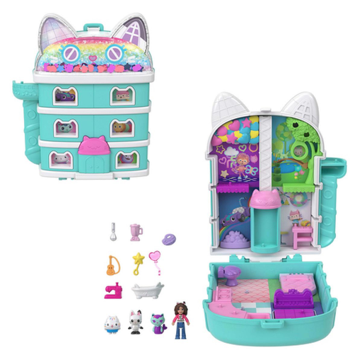 [0194735305643] MATTEL Polly Pocket Gabby's Dollhouse Playset 9 Accessories