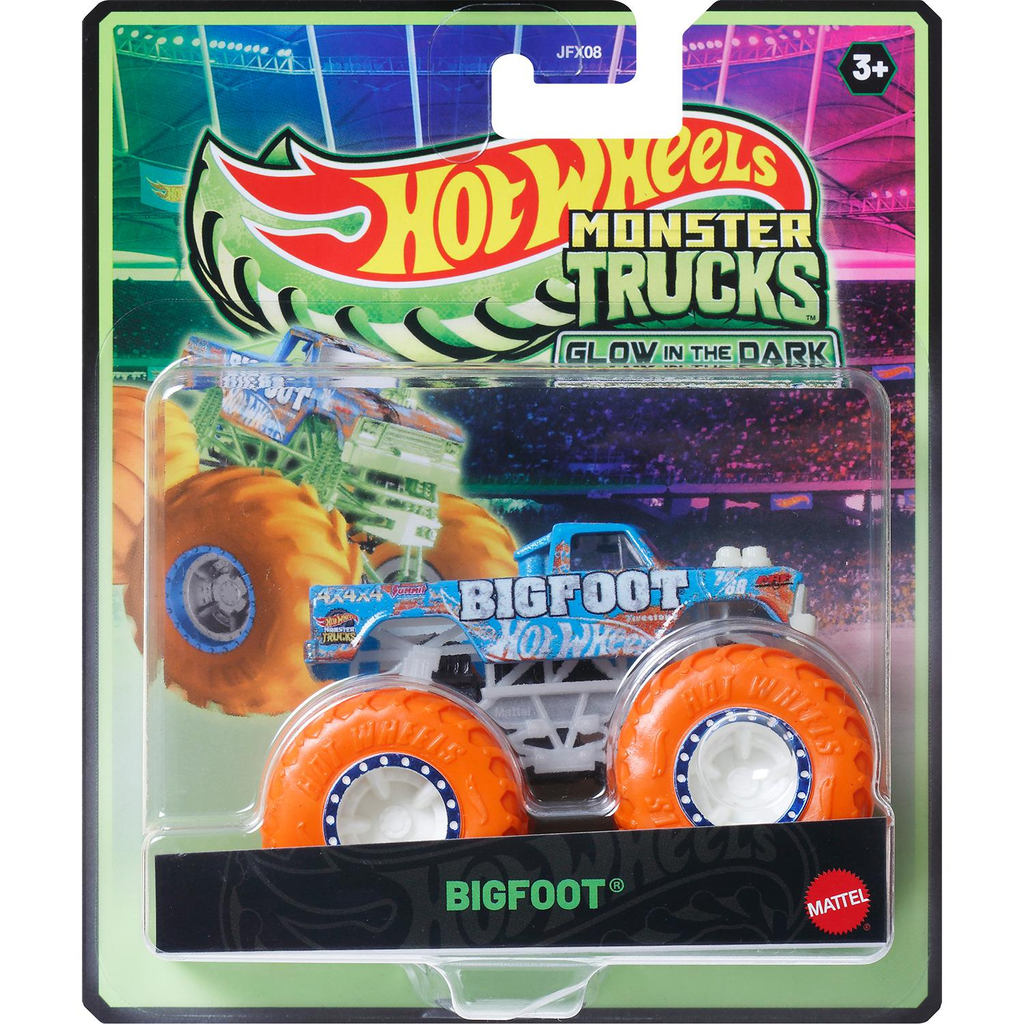 MATTEL Hot Wheels Monster Trucks Phosphorescents Échelle 1:64 Assortiment - Modèle aléatoire