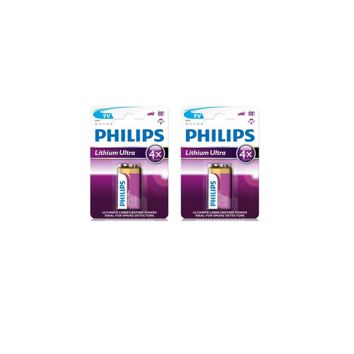 [0658738517644] PHILIPS Pilha 9V Lithium Block 2 unidades
