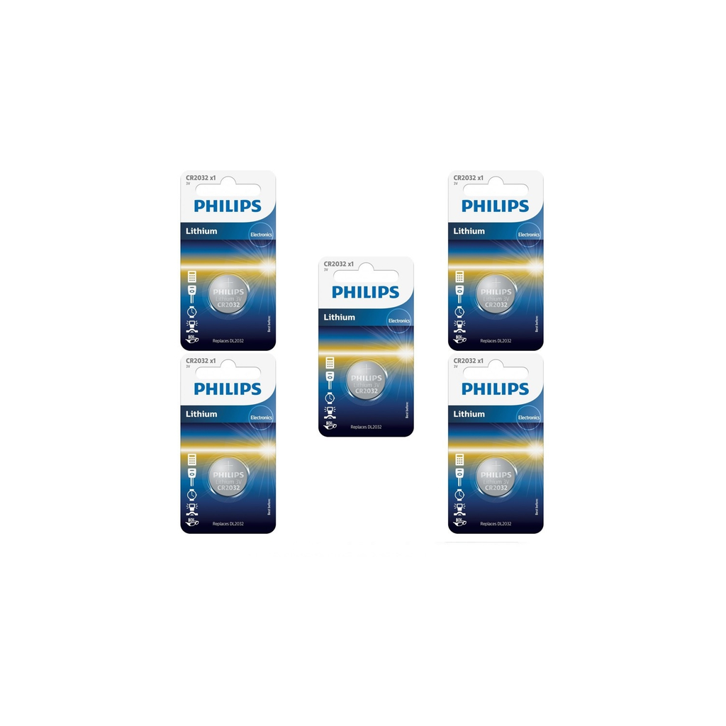 PHILIPS Pilhas CR2032 5 unidades