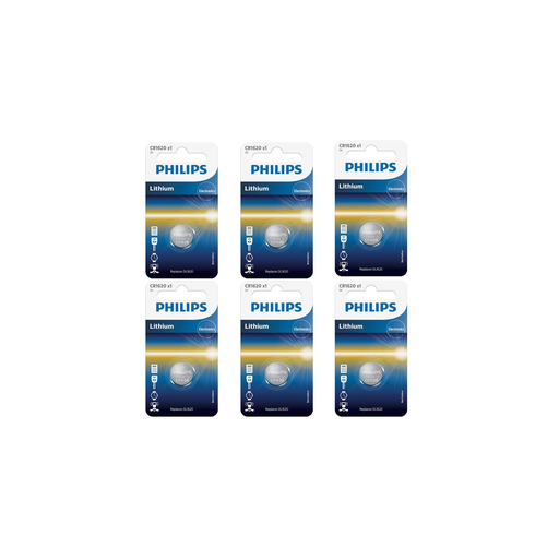 [0658738518047] PHILIPS Piles Bouton CR1620 6 unités
