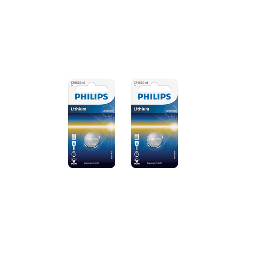 [0658738518078] PHILIPS Piles CR1620 2 unités