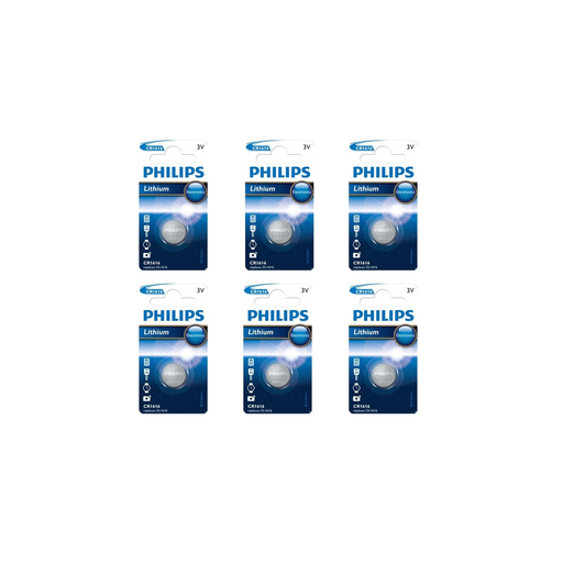 [0658738518108] PHILIPS Piles CR1616 6 unités