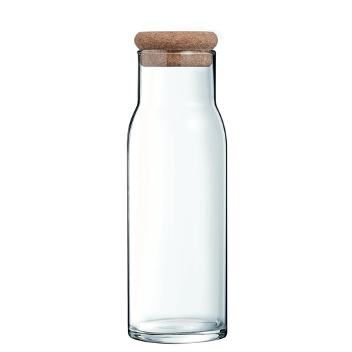 [0883314842760] CARREFOUR Glass Carafe with Cork Stopper 1 L