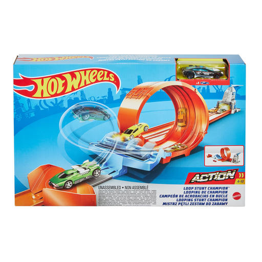 [0887961921014] MATTEL Circuit Looping de champion + véhicule Hot Wheels la boîte