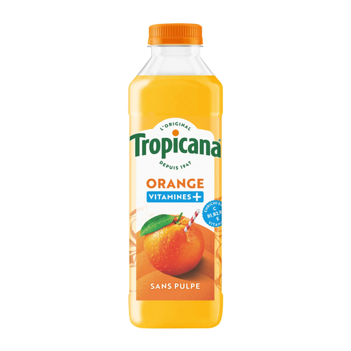[1210002002776] TROPICANA Jus d'orange enrichi en vitamines C B1 B2 B6 et E sans pulpe 75 cl