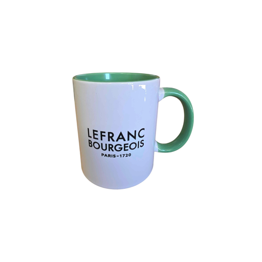 [3013643020783] LEFRANC BOURGEOIS Taza Con Asa Flashe Cerámica Blanco Y Verde