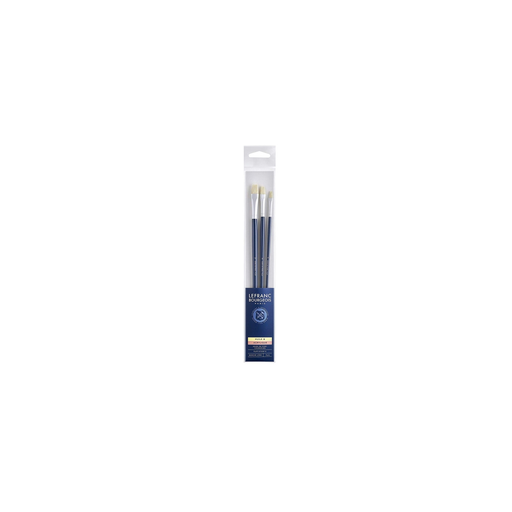 [3013648101012] LEFRANC BOURGEOIS Set of 3 Flat Brushes No. 4/8/12