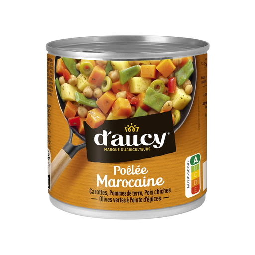 [3017800514108] D'AUCY Poêlée marocaine carottes pommes de terre pois chiches olives vertes et pointe d'épices 290 g