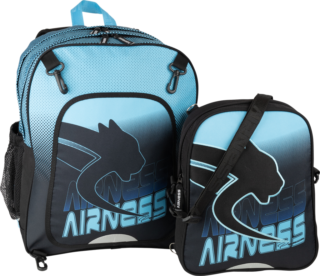 AIRNESS Kelvin Backpack 2 compartments and detachable bag, Black and blue 29 L