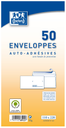 OXFORD 50 Self-Adhesive Pre-printed Envelopes 11x22cm White Paper 80g