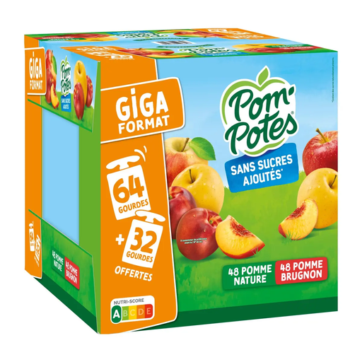 [3021762496327] POM'POTES Apple and Apple Nectarine Fruit Purée Pouches 96 x 90 g