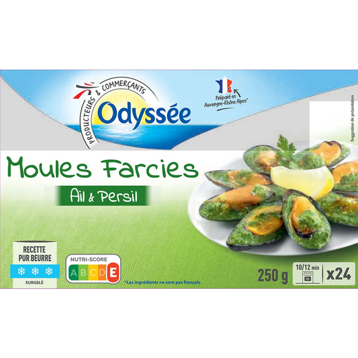 [3250391006618] ODYSSÉE Mejillones rellenos de ajo y perejil 250 g