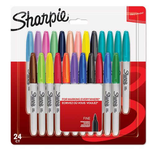 [3026980654054] SHARPIE Marcadores permanentes punta fina surtidos 24 unidades