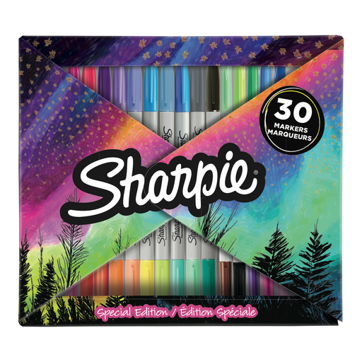 [3026981581816] SHARPIE 30 marqueurs permanents fine big fold assortis