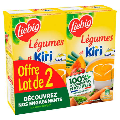 [3036811367046] LIEBIG Soupe de légumes et Kiri 2x1L