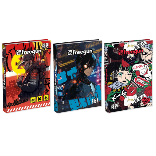 [3037920179827] CLAIREFONTAINE Agenda escolar Freegun Futurist 120x170 1D/P 368 páginas