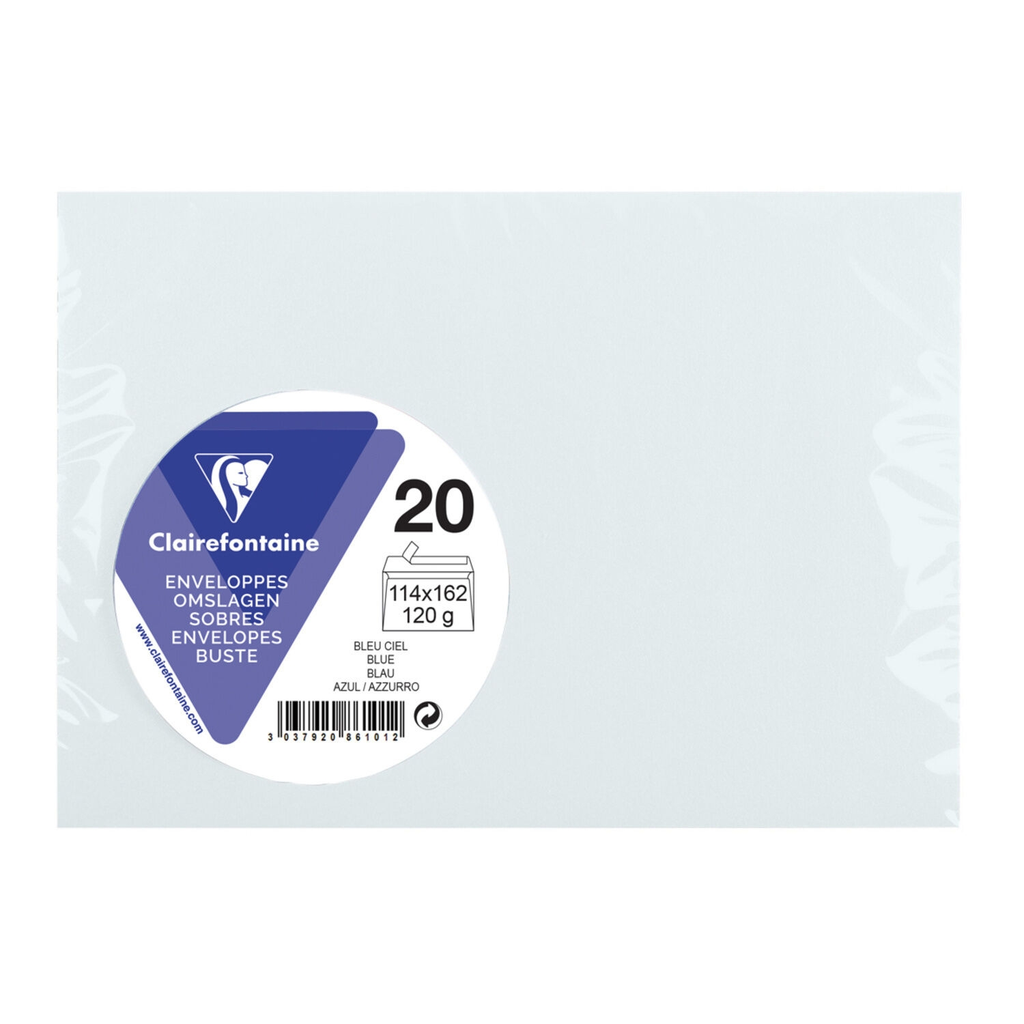 CLAIREFONTAINE Enveloppe auto adhésive 11,4x16,2cm - lot de 20