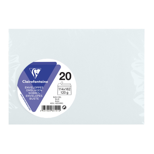 [3037920861012] CLAIREFONTAINE Self-adhesive envelope 11.4x16.2cm - pack of 20