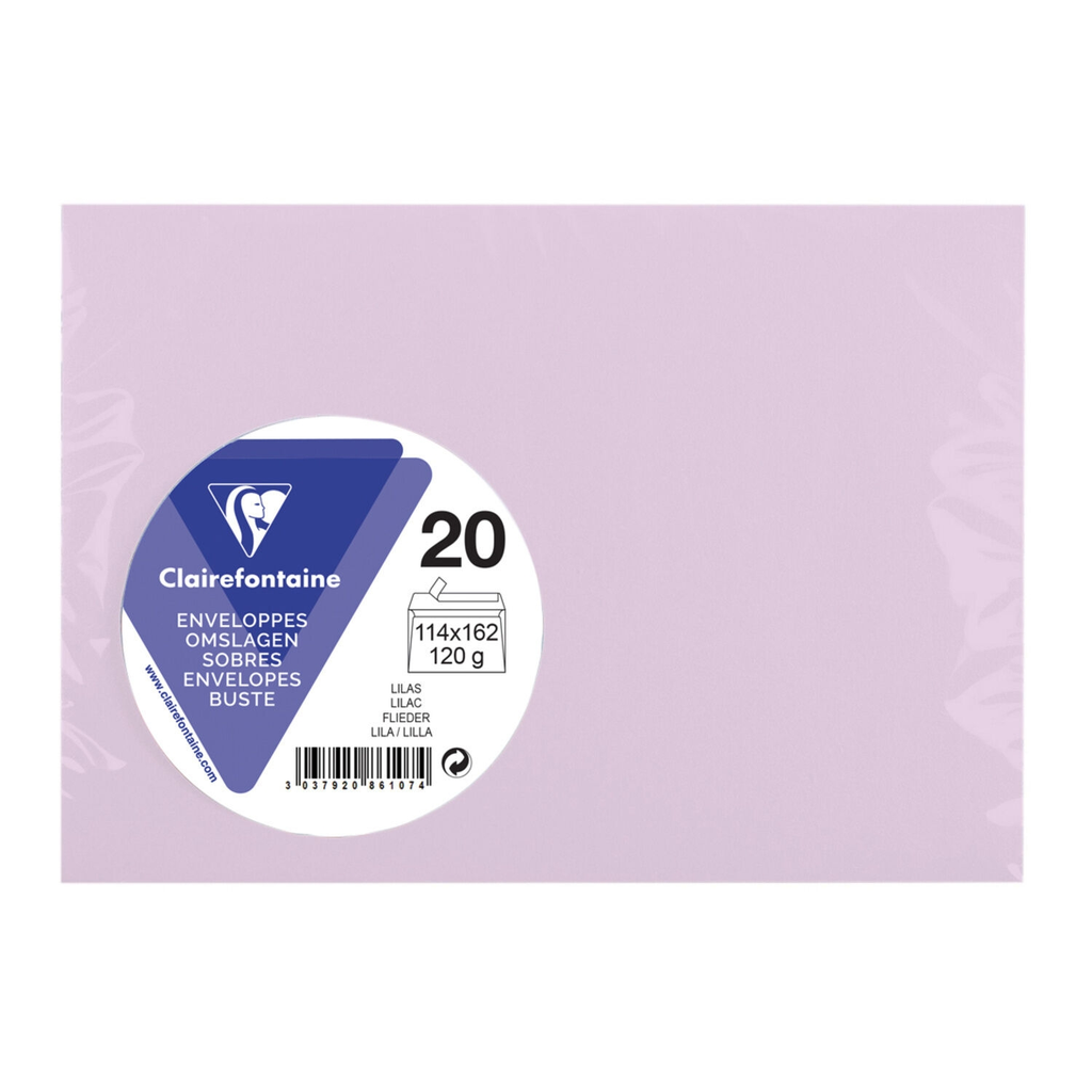 CLAIREFONTAINE Self-adhesive envelope 11.4x16.2cm - pack of 20